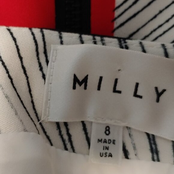 MILLY Dress Abstract Lou Lou Color Block Sheath Dress Sleeveless Modern Minimal - Picture 5 of 8